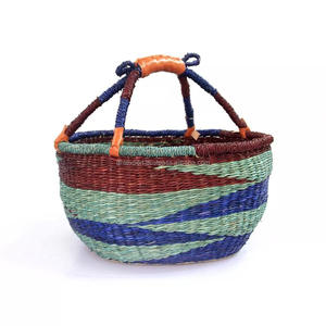 Panier Bolga en herbe de mer naturelle durable, fait à la main, pliable, multifonctionnel, avec couvercle et poignées, taille personnalisée - Product Image 3
