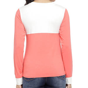 T-shirt à manches longues col rond jaune moutarde pour femme, 100% coton tricoté, coupe ample, couleur unie, décontracté, toutes saisons - Product Image 2