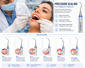 Juego de Scalers Dentales Universales Premium, Anteriores, Posteriores y Mini, de Acero Inoxidable, Instrumento de Periodoncia OEM Zetomed Pro - Product Image 2
