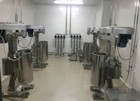 Peralatan Pemisahan Fase Sentrifugal Mangkuk Tubular Baja Tahan Karat 304/316L Kapasitas Tinggi 101-200L/jam Komponen Motor & Bantalan