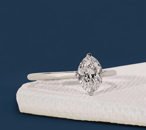 Anillo de Compromiso de Oro Blanco de 14 Quilates con Diamante Cultivado en Laboratorio de 1 Quilate, Corte Ovalado, VVS2, Certificado por IGI, Chapado en Rodio, Joyería Personalizada al por Mayor - Product Image 3