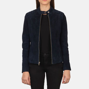 New <b>Womens</b> Brown <b>Suede</b> Panel Bomber <b>Jacket</b> High Quality Leather <b>Suede</b> Biker <b>Jacket</b> Navy blue <b>suede</b> biker <b>jacket</b> for <b>women</b> - Product Image 1