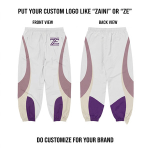 Premium 110 GSM 100% Cotton Reversible Streetwear Windbreaker <b>Pant</b> <b>White</b> <b>for</b> Panel Jogger Custom Logo Lightweight <b>Pant</b> - Product Image 1