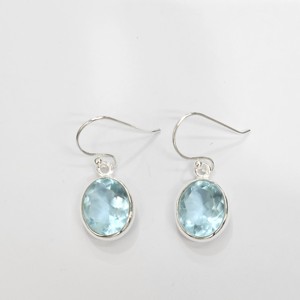 Blue Topaz Gemstone 925 <b>Silver</b> <b>Dangle</b> & Drop <b>Earrings</b> Anti Tarnish Light Weight Sterling <b>Silver</b> Jewelry for Women - Product Image 4