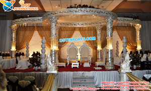 Mariage indien du sud Fibre Cristal Mandap Mariage d'intérieur Cristal blanc Mandap Sydney Conte de fées Thème Mariage Mandap Décoration - Product Image 4