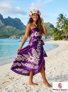 Paréo Sarong en Satin Tissé Premium à Pois, Motif Floral Tropical, Léger, pour l'Été, Fabricant et Fournisseur de Tissus Personnalisés OEM ODM - Product Image 4
