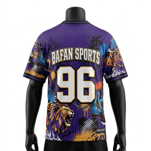 Maillot de football pour homme 180 GSM en micro-mesh polyester violet, or, noir, impression par sublimation, maillot de football personnalisé pour homme - Product Image 2