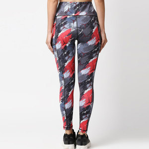 Leggings de sport à taille haute à imprimé géométrique, longueur intégrale, tricotés, extensibles, respirants, à séchage rapide, pantalons de sport pour femmes - Product Image 3