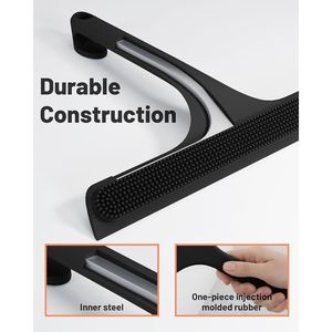 Raschietto doccia in silicone 2-in-1 a doppia faccia con gancio, nucleo in acciaio inossidabile antiruggine, raschietto antigraffio per superfici. - Product Image 4