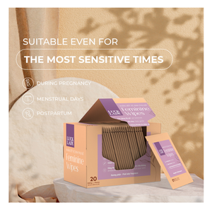 Lingettes intimes féminines Luck Lady, 20 paquets en boîte, emballées individuellement, non tissées, 15x20cm, parfum poudré, biologiques, jetables dans les toilettes - Product Image 3