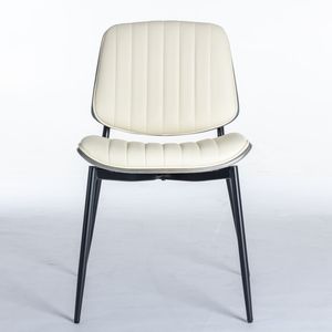 Set di 2 Sedie da Pranzo in Ecopelle Stile Mid-Century Moderno Retrò con Schienale in Legno Curvato Noce - Product Image 2