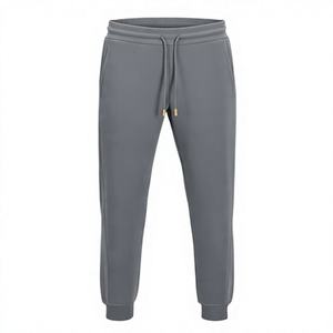 Men's Gray Sweatpants <b>Elastic</b> <b>Waist</b> Drawstring Casual Loose Fit Midweight Cotton Autumn Wear Wholesale rate - Product Image 1