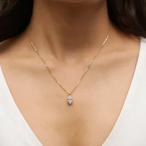 <b>D</b>-E VVS-VS Clarity Marquise Shape Diamond Pendent Labgrown CVD Diamond Pendent <b>Necklace</b> with IGI Certified from Indian Supplier. - Product Image 5