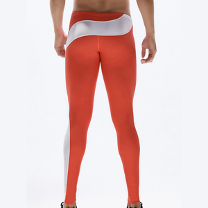 New Hot Sale Orange And White Strip <b>Men's</b> Athletic Leggings <b>For</b> Sportswear Quick Dry <b>Tight</b> Pants <b>for</b> <b>Compression</b> Leggings - Product Image 6