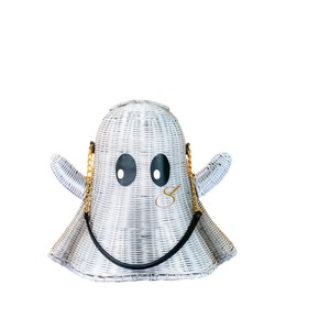 Panier de rangement en rotin tressé à la main, sac bandoulière créatif et mignon en forme de monstre d'Halloween, sac à bandoulière fantaisie - Product Image 1