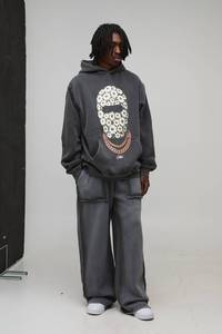 <b>Custom</b> Screen Print Design Cotton Fleece Sun Fade Men's Graphic Hoodies Streetwear Pullover Sweatshirt Manufacturer Supplier OEM - Product Image 3