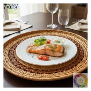 Sets de table en rotin tressé de différentes tailles et motifs pour la décoration de la salle à manger, la décoration de la cuisine et les accents de la salle de séjour - Product Image 2