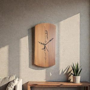 <b>Modern</b> Wooden 16-inch Silent Quartz Round Hanging <b>Wall</b> <b>Clock</b> with Antique Style Decorative Timepiece for Living Room Home Decor - Product Image 6