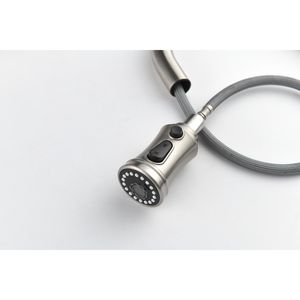 Rubinetto da cucina monocomando in acciaio inox con doccetta estraibile ad arco alto - Product Image 4