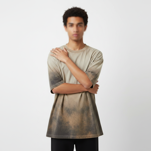 T-shirt homme premium surdimensionné, vente en gros, t-shirt à manches courtes avec impression graphique, t-shirt homme personnalisé 100% coton, effet délavé à l'acide - Product Image 4