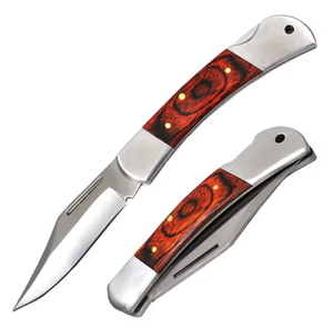 Couteau pliant artisanal en acier au carbone, manche ergonomique en bois, couteau de poche pour usage quotidien, fabricant OEM - Product Image 1