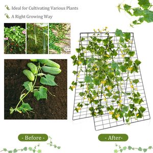 Traliccio da Giardino a Forma di A da 2,1 m Resistente ai Raggi UV ed Ecologico per Piante Rampicanti con Picchetti e Fascette per Cavi, Supporto Fai-da-te per Recinzioni Esterne - Product Image 5