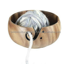 Best Selling Customize Handmade Wooden Yarn <b>Bowl</b> Wool <b>Bowl</b> Yarn Holder Wooden <b>Bowl</b> for <b>Knitting</b> - Product Image 2