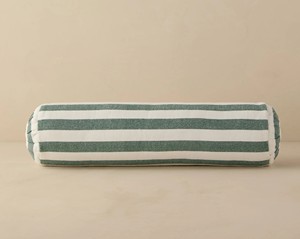 Housse de coussin lombaire rayée ronde faite à la main, style américain, écologique, 100 % coton, lavable, décoration intérieure avec fermeture éclair - Product Image 1