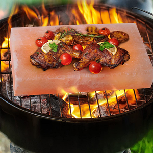 Plaque de cuisson en sel de l'Himalaya avec support en acier inoxydable, ensemble 8x12x1,5 pouces pour une manipulation et un service sécurisés, marque privée - Product Image 2