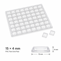 Butoirs de porte en PVC transparent à grille plate, autocollants de protection de surface 15x4mm