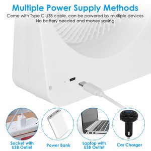 Ventilatore da Tavolo USB da 6,5 Pollici a 2 Velocità, Ventilatore Silenzioso Portatile e Indossabile per Camera da Letto e Ufficio - Product Image 5