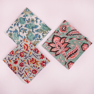 Hand Drawn Cotton <b>Square</b> <b>Scarf</b> Floral Pattern Ethnic Style Skin Friendly Unisex Bandana Spring Summer Wear - Product Image 3