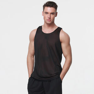 Débardeur de sport pour homme en maille tricotée personnalisé, sans manches, séchage rapide, respirant, pour la course, l'entraînement et le fitness - Product Image 6