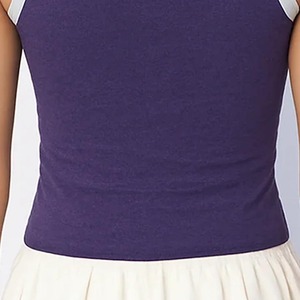 Camiseta sin mangas corta de algodón blanca con cuello redondo para mujer, estilo holgado, ideal para yoga, deporte y fitness, diseño personalizado de verano. - Product Image 2
