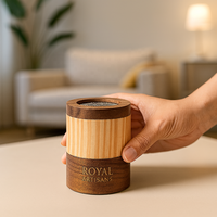 ROYAL ARTISANS Fait à la Main Pin Acacia Bois Durable Bakhoor Brûleur Mubkhar Aromatique Porte-encens pour Bureau à Domicile Ramadan Spécial