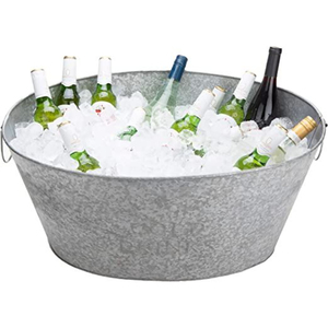Bañera para Bebidas de Hierro de Estilo Moderno, Enfriador de Vino Grande con Soporte de Metal Negro para Cerveza, Accesorios de Bar - Product Image 2
