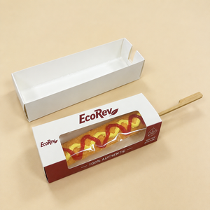 Disposable Biodegradable Eco Friendly Food Paper Korean Corn Dog Tray with UV Printing Custom <b>Box</b> for Hot Dogs Snacks - Product Image 2