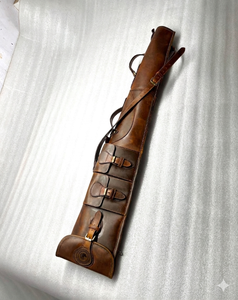 Étui professionnel en cuir de vache véritable personnalisé de haute qualité, housse rouge avec fermeture éclair pour la chasse, sac de camouflage pour le tir - Product Image 1