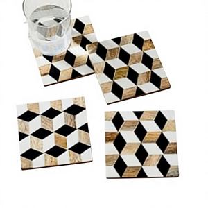 Posavasos Redondos Antideslizantes Ecológicos con Incrustaciones de Hueso en Varios Tamaños, Adornos de Calidad para Cocina, Elegantes, Modernos, Clásicos, Novedad - Product Image 4