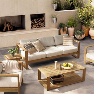teak patio <b>sofa</b> <b>outdoor</b> made in indonesian furniture solid wood - Product Image 1