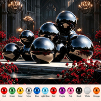 Grandes boules miroir gonflables brillantes en PVC, sphères décoratives pour l'extérieur, anniversaires, fêtes, grand ballon miroir réfléchissant noir gonflable