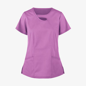 Wholesale Unisex Knitted Short Sleeve Nursing <b>Scrub</b> <b>Top</b> with Custom Logo High Quality Breathable & Comfortable - Product Image 1