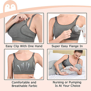 Soutien-gorge d'allaitement et de pompage mains libres pour femme enceinte, léger, de haute qualité, tricoté à l'avant, personnalisable, avec armatures ajustables - Product Image 3