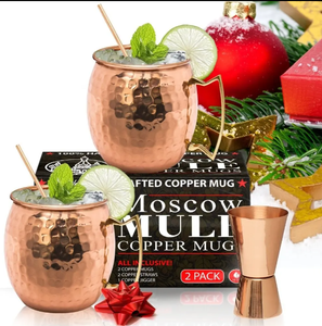 Mug à Moscow Mule en cuivre, vaisselle vintage, durable, élégant et parfait pour les cocktails, respectueux de l'environnement - Product Image 4