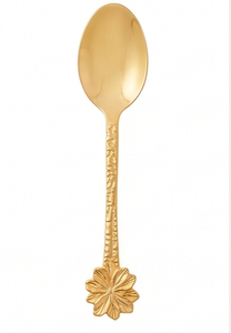 Ensemble de couverts plaqués or avec manche floral, cuillère, fourchette, couteau, métal, design glamour, pour la vaisselle de mariage - Product Image 2