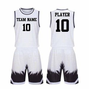 Ensemble d'uniformes de basketball personnalisés, maillot sublimé sans manches, respirant, taille élastique, nom de l'équipe, 10 tailles adultes unisexes, blanc et noir - Product Image 1