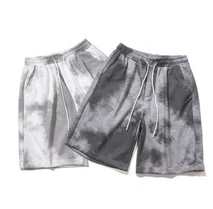 Men Drawstring Acid Wash Shorts Street Swear French <b>Terry</b> Cotton Vintage Sweat Shorts Puff Print Custom Acid Wash Shorts - Product Image 1