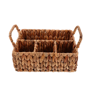 Organisateur multi-usages couleur naturelle, panier en jacinthe d'eau avec poignée, rangement durable de style bohème pour la décoration intérieure, fabriqué au Vietnam - Product Image 5