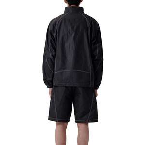 Ensemble de survêtement léger en nylon personnalisé avec fermeture éclair pour homme – Coupe ample, coupe-vent d'été, ensemble short - Product Image 3