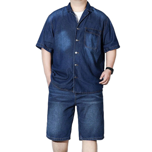 Premium Sale Men's Denim Shirts With Shorts Sets Superior Quality Wholesale Rates Matching Shirts & Short <b>Pants</b> Set Men - Product Image 3